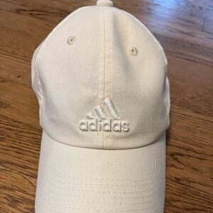 Adidas cream colored embroidered hat